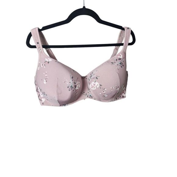 Cacique Dusty Rose Floral 42F Full Coverage Bra - Picture 1 of 10